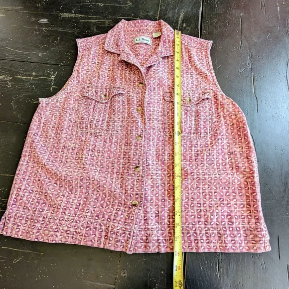 Vintage 2005 L. L. Bean Women's Sleeveless Cotton Top Med. Cottagecore Heritage - Picture 6 of 7